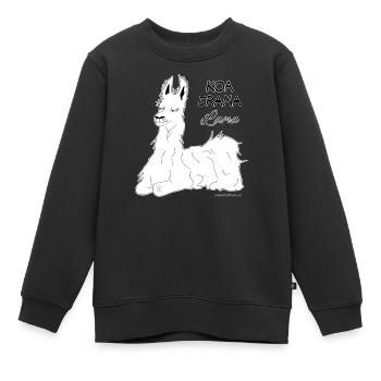 KOA DRAMA Lama - kein Drama Lama, Dialekt - Kinder Premium Organic Sweatshirt - Schwarz - Vorne - AI Model Kid Female (0cm)