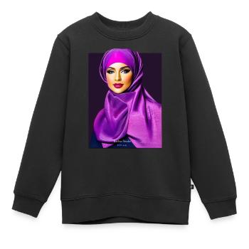 Hijab Bae tshirt pull capuchon mug etc impression d’art - Sweat Premium enfant bio - noir - Devant - AI Model Kid Female (0cm)