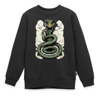 Kik die Schlange - Kinder Premium Organic Sweatshirt - Schwarz - Vorne - AI Model Kid Female (0cm)