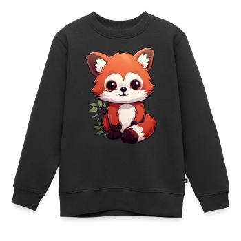 Roter Panda kleiner Panda - Kinder Premium Organic Sweatshirt - Schwarz - Vorne - AI Model Kid Female (0cm)
