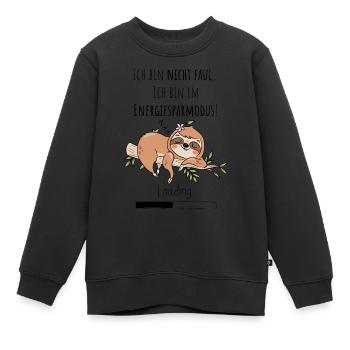 Ich bin nicht faul - Kinder Premium Organic Sweatshirt - Schwarz - Vorne - AI Model Kid Female (0cm)