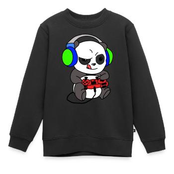 Panda Gambles, Panda I'm Gambling - Kids Premium Organic Sweatshirt - black - Front - AI Model Kid Female (0cm)