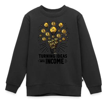 Ideen in Einkommen verwandeln - Kinder Premium Organic Sweatshirt - Schwarz - Vorne - AI Model Kid Female (0cm)