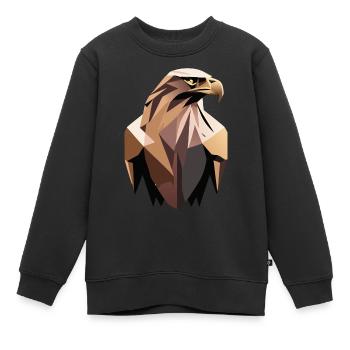 Aigle royal - Sweat Premium enfant bio - noir - Devant - AI Model Kid Female (0cm)