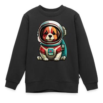 Chien Astro - Sweat Premium enfant bio - noir - Devant - AI Model Kid Female (0cm)