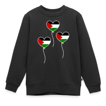 Palestine - Sweat Premium enfant bio - noir - Devant - AI Model Kid Female (0cm)