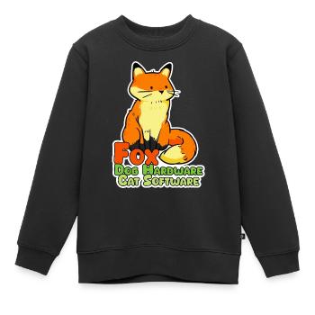 Fuchs numérique ! Matériel : Chien Logiciel : Cat - Sweat Premium enfant bio - noir - Devant - AI Model Kid Female (0cm)