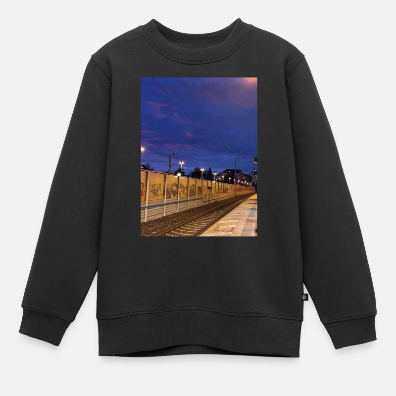 Bahnhof - Kinder Premium Organic Sweatshirt - Schwarz