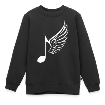 Musikalische Notenflügel - originelle Geschenkidee - Kinder Premium Organic Sweatshirt - Schwarz - Vorne - AI Model Kid Female (0cm)