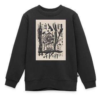 easy art - Kinder Premium Organic Sweatshirt - Schwarz - Vorne - AI Model Kid Female (0cm)