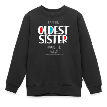 Sœur aînée - Sweat Premium enfant bio - noir - Devant - AI Model Kid Female (0cm)