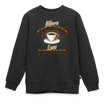 More Espresso - Kinder Premium Organic Sweatshirt - Schwarz - Vorne - AI Model Kid Female (0cm)