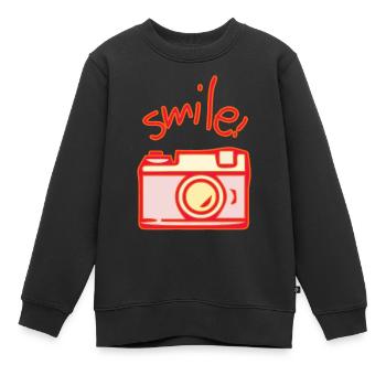 Kamera - Kinder Premium Organic Sweatshirt - Schwarz - Vorne - AI Model Kid Female (0cm)