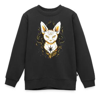 Katze Katzen - Kinder Premium Organic Sweatshirt - Schwarz - Vorne - AI Model Kid Female (0cm)