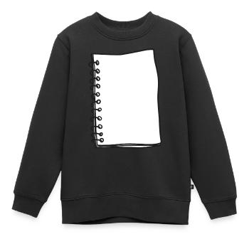 Notebook Banner Drawing - Kids Premium Organic Sweatshirt - black - Front - AI Model Kid Female (0cm)
