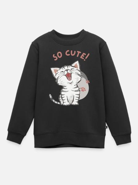 Chat - Trop mignon ! - Sweat Premium enfant bio - noir