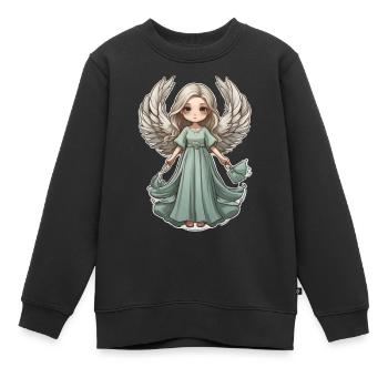 Petit Ange - Sweat Premium enfant bio - noir - Devant - AI Model Kid Female (0cm)