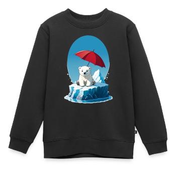 Eisbär, Eis & Sonnenschirm - Kinder Premium Organic Sweatshirt - Schwarz - Vorne - AI Model Kid Female (0cm)