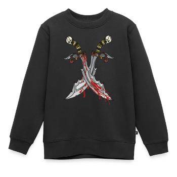 Dolchmesser Dolch Blut Desisn 4W Blut - Kinder Premium Organic Sweatshirt - Schwarz - Vorne - AI Model Kid Female (0cm)