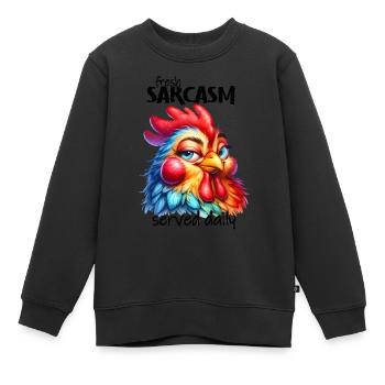 Hühner Henne Bunte Farm Isolierter Hahn Kaffee - Kinder Premium Organic Sweatshirt - Schwarz - Vorne - AI Model Kid Female (0cm)