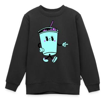 Boisson Dessin Animé - Sweat Premium enfant bio - noir - Devant - AI Model Kid Female (0cm)
