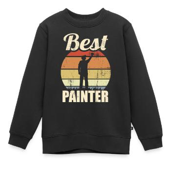 Meilleur peintre - Sweat Premium enfant bio - noir - Devant - AI Model Kid Female (0cm)