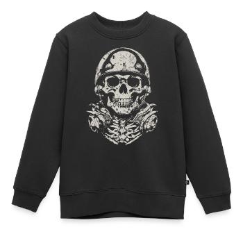 Skull mit Helm - Kinder Premium Organic Sweatshirt - Schwarz - Vorne - AI Model Kid Female (0cm)