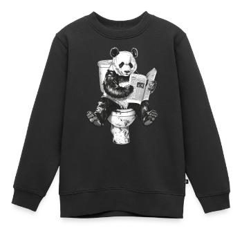 Panda auf Toilette - Kinder Premium Organic Sweatshirt - Schwarz - Vorne - AI Model Kid Female (0cm)