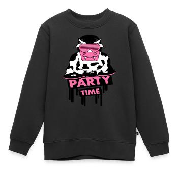 Drôle de fête temps lait vache graffiti citation d’animal - Sweat Premium enfant bio - noir - Devant - AI Model Kid Female (0cm)