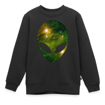Kosmischer Außerirdischer - Kinder Premium Organic Sweatshirt - Schwarz - Vorne - AI Model Kid Female (0cm)