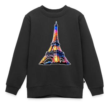 Eiffel Tower #3 - Kids Premium Organic Sweatshirt - black - Front - AI Model Kid Female (0cm)