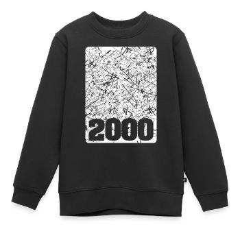 Numéro 2000 - Sweat Premium enfant bio - noir - Devant - AI Model Kid Female (0cm)