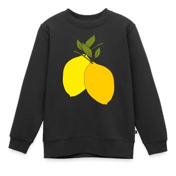 Citrons Double - Sweat Premium enfant bio - noir - Devant - AI Model Kid Female (0cm)