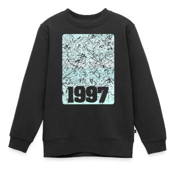 Numéro 1997 - Sweat Premium enfant bio - noir - Devant - AI Model Kid Female (0cm)