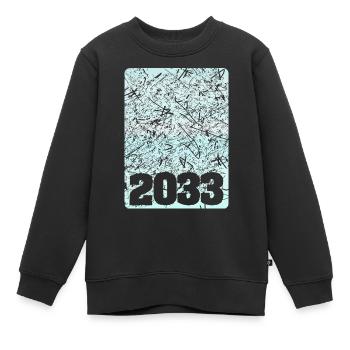 Numéro 2033 - Sweat Premium enfant bio - noir - Devant - AI Model Kid Female (0cm)