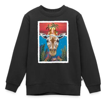Giraffe unter Wasser 2 - Kinder Premium Organic Sweatshirt - Schwarz - Vorne - AI Model Kid Female (0cm)