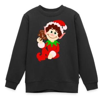 Elf und Lebkuchen - Kinder Premium Organic Sweatshirt - Schwarz - Vorne - AI Model Kid Female (0cm)