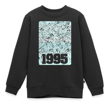 Numéro 1995 - Sweat Premium enfant bio - noir - Devant - AI Model Kid Female (0cm)