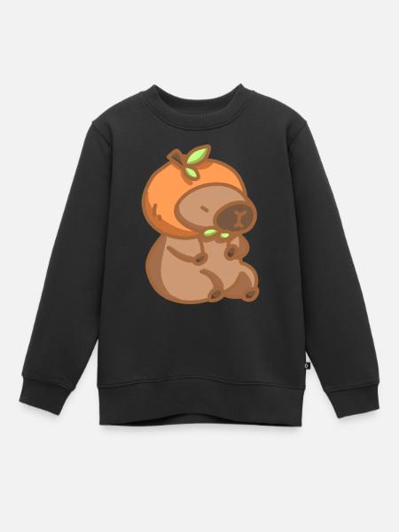 Capibara Orange - Kinder Premium Organic Sweatshirt - Schwarz