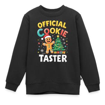 Official Cookie Taster - Kinder Premium Organic Sweatshirt - Schwarz - Vorne - AI Model Kid Female (0cm)