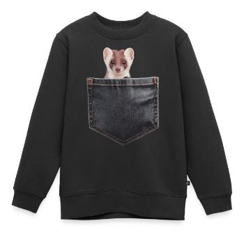 Wiesel - Kinder Premium Organic Sweatshirt - Schwarz - Vorne - AI Model Kid Female (0cm)