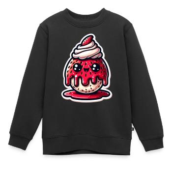 Strawberry Sunday - Kinder Premium Organic Sweatshirt - Schwarz - Vorne - AI Model Kid Female (0cm)
