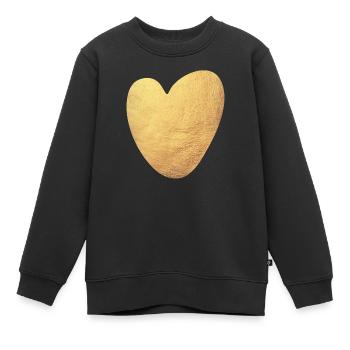 Gold Herz Yoga Liebe Luxus Love Symbol Hochzeit - Kinder Premium Organic Sweatshirt - Schwarz - Vorne - AI Model Kid Female (0cm)