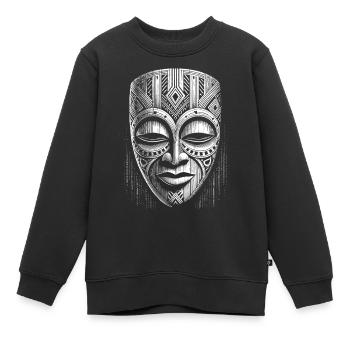 Maske - Kinder Premium Organic Sweatshirt - Schwarz - Vorne - AI Model Kid Female (0cm)