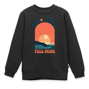 Do Less Feel More – Sonnenuntergang im Retro-Stil - Kinder Premium Organic Sweatshirt - Schwarz - Vorne - AI Model Kid Female (0cm)