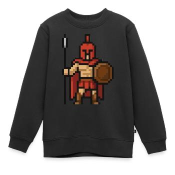 spartaner pixel - Kinder Premium Organic Sweatshirt - Schwarz - Vorne - AI Model Kid Female (0cm)