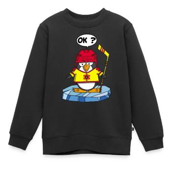 Pinguin und Wintersport - Kinder Premium Organic Sweatshirt - Schwarz - Vorne - AI Model Kid Female (0cm)