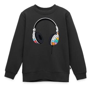 Casque Casque Style Comic - Sweat Premium enfant bio - noir - Devant - AI Model Kid Female (0cm)