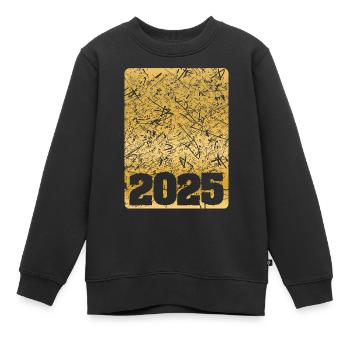 2025 - Kinder Premium Organic Sweatshirt - Schwarz - Vorne - AI Model Kid Female (0cm)