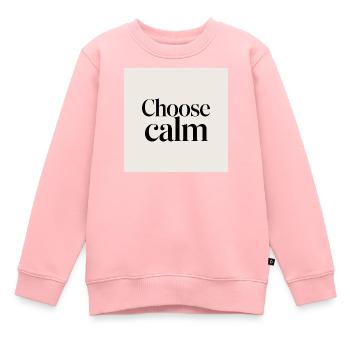 Choisir le calme - Sweat Premium enfant bio - rose - Devant - AI Model Kid Female (0cm)
